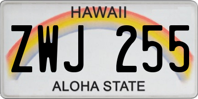 HI license plate ZWJ255