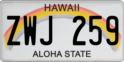 HI license plate ZWJ259