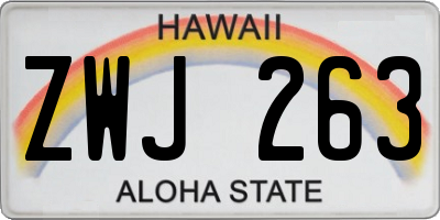 HI license plate ZWJ263