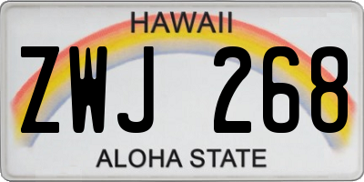 HI license plate ZWJ268