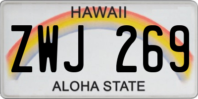 HI license plate ZWJ269