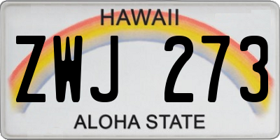 HI license plate ZWJ273