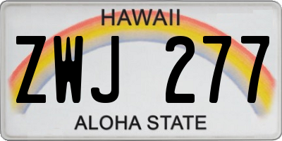 HI license plate ZWJ277