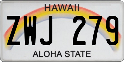 HI license plate ZWJ279