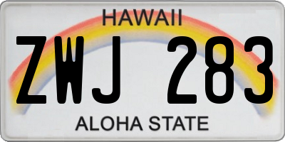 HI license plate ZWJ283