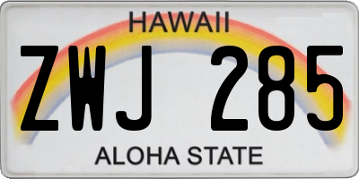 HI license plate ZWJ285