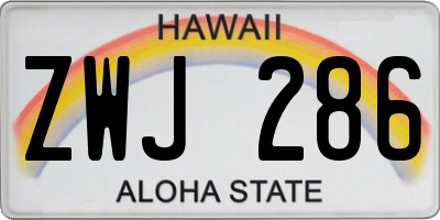 HI license plate ZWJ286