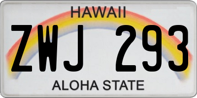HI license plate ZWJ293