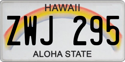 HI license plate ZWJ295