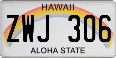 HI license plate ZWJ306
