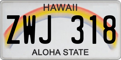 HI license plate ZWJ318