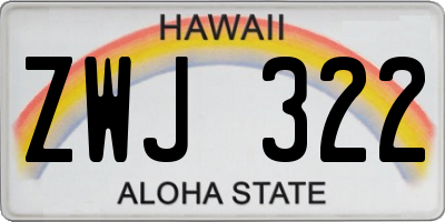 HI license plate ZWJ322