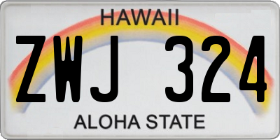 HI license plate ZWJ324