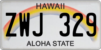 HI license plate ZWJ329