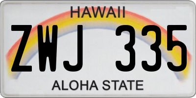 HI license plate ZWJ335