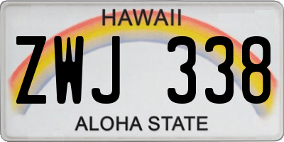 HI license plate ZWJ338