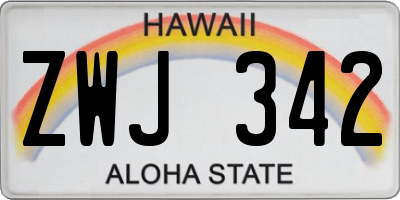 HI license plate ZWJ342