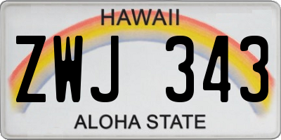 HI license plate ZWJ343
