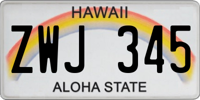 HI license plate ZWJ345