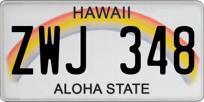 HI license plate ZWJ348