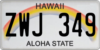HI license plate ZWJ349