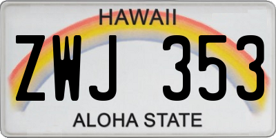 HI license plate ZWJ353