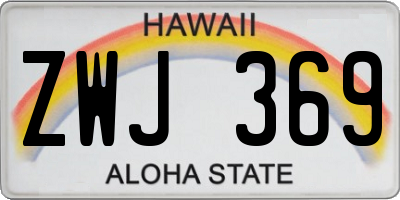 HI license plate ZWJ369