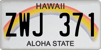 HI license plate ZWJ371