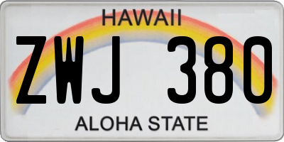 HI license plate ZWJ380