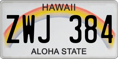 HI license plate ZWJ384