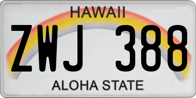 HI license plate ZWJ388