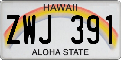 HI license plate ZWJ391
