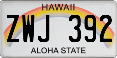 HI license plate ZWJ392