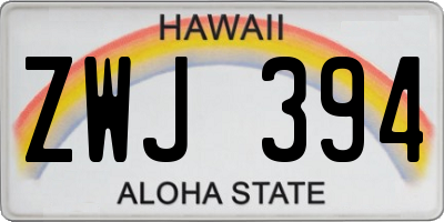 HI license plate ZWJ394