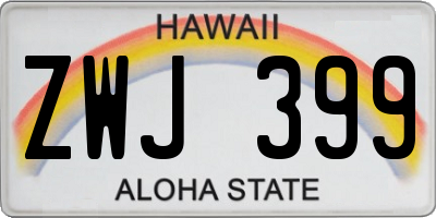 HI license plate ZWJ399