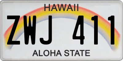 HI license plate ZWJ411
