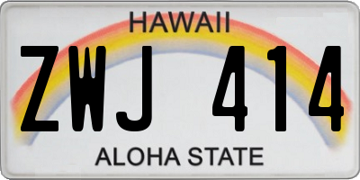 HI license plate ZWJ414