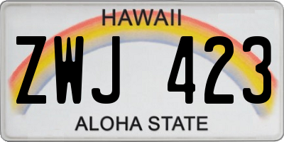 HI license plate ZWJ423