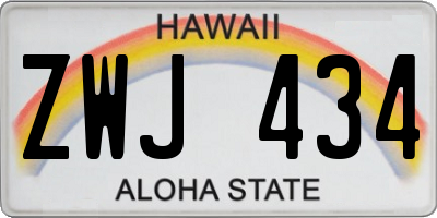 HI license plate ZWJ434