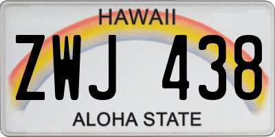 HI license plate ZWJ438