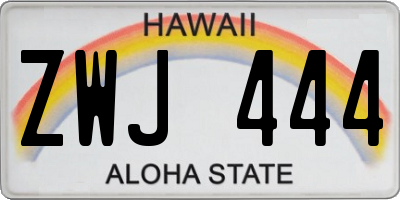 HI license plate ZWJ444