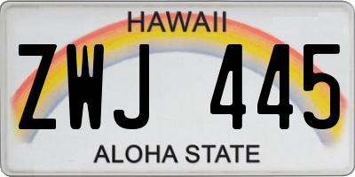 HI license plate ZWJ445