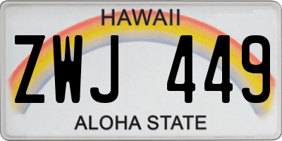 HI license plate ZWJ449