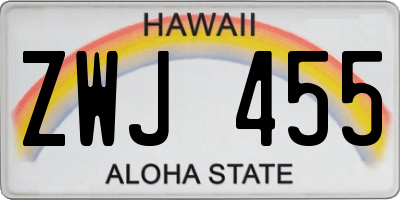 HI license plate ZWJ455