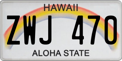 HI license plate ZWJ470