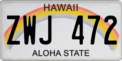 HI license plate ZWJ472