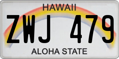 HI license plate ZWJ479