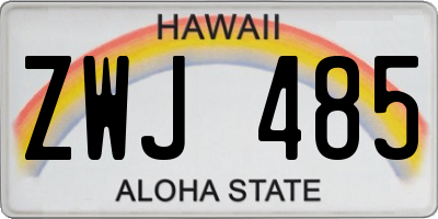 HI license plate ZWJ485