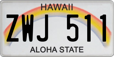 HI license plate ZWJ511