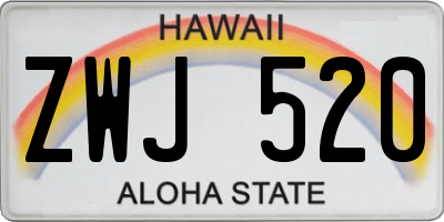 HI license plate ZWJ520